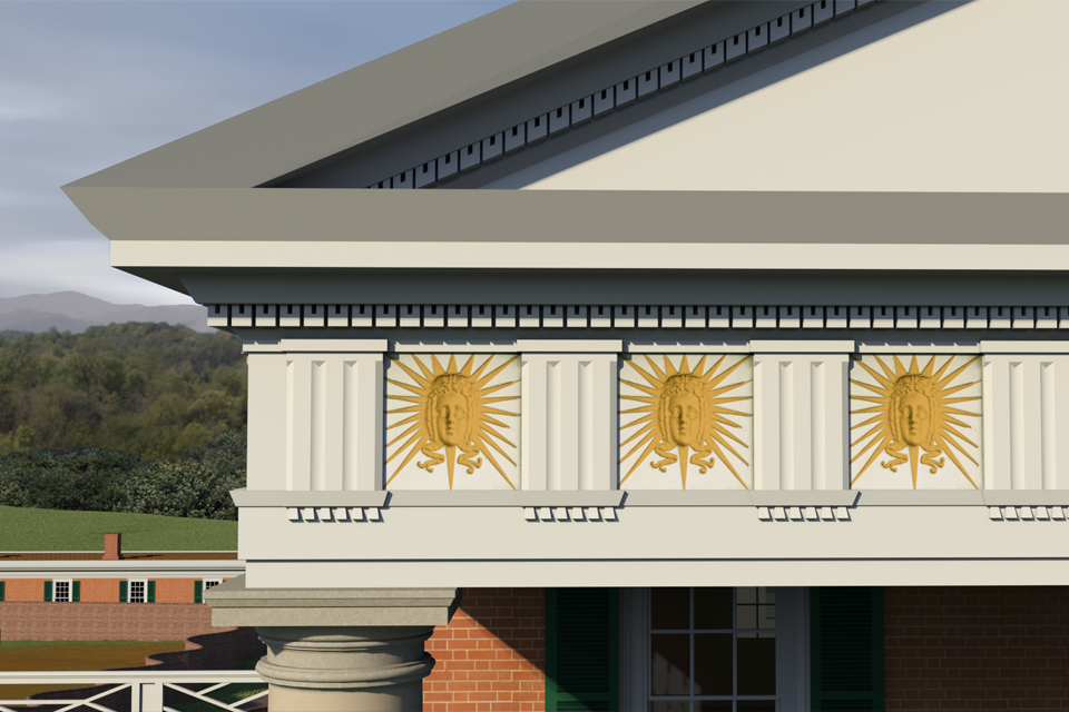 Pavilion I painted metopes