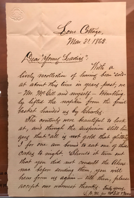 Letter to Mary L. Minor